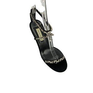 Lord & Taylor womens dressy diamanté strappy shoes 4’ heel size 6 New